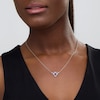 Thumbnail Image 2 of Oval Amethyst and Diamond Accent Bumblebee Necklace in Sterling Silver