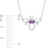Thumbnail Image 3 of Oval Amethyst and Diamond Accent Bumblebee Necklace in Sterling Silver
