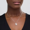 Thumbnail Image 2 of Lab-Created Pink Sapphire and Diamond Accent Prancing Horse Pendant in Sterling Silver