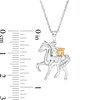 Thumbnail Image 3 of Citrine and Diamond Accent Prancing Horse Pendant in Sterling Silver