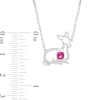 Thumbnail Image 2 of 4.0mm Lab-Created Ruby and Diamond Accent Fawn Necklace in Sterling Silver