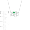 Thumbnail Image 3 of Lab-Created Emerald and Diamond Accent &quot;life&quot; Script Necklace in Sterling Silver