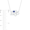 Thumbnail Image 3 of Lab-Created Blue Sapphire and Diamond Accent "life" Script Necklace in Sterling Silver