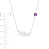 Thumbnail Image 2 of 5.0mm Heart-Shaped Amethyst and Diamond Accent "Mom" Script Necklace in Sterling Silver