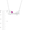 Thumbnail Image 2 of 4.0mm Heart-Shaped Lab-Created Ruby "Beautiful" Script Necklace in Sterling Silver
