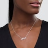 Thumbnail Image 2 of Lab-Created Ruby and Diamond Accent &quot;Amazing&quot; Script Necklace in Sterling Silver