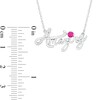 Thumbnail Image 3 of Lab-Created Ruby and Diamond Accent &quot;Amazing&quot; Script Necklace in Sterling Silver