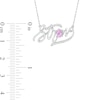 Thumbnail Image 2 of Oval Lab-Created Pink Sapphire and Diamond Accent "Strong" Script Necklace in Sterling Silver
