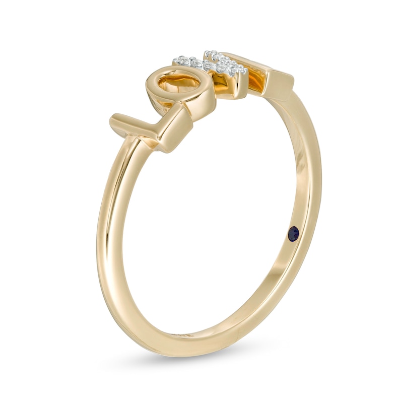 Vera Wang Love Collection Diamond Accent "LOVE" Ring in 10K Gold