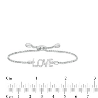 Vera Wang Love Collection 0.18 CT. T.W. Diamond "LOVE" Bolo Bracelet in Sterling Silver - 9.0"