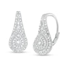 Thumbnail Image 1 of 0.26 CT. T.W. Diamond Double Teardrop-Shaped Frame Vintage-Style Drop Earrings in Sterling Silver