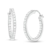 Thumbnail Image 1 of 0.48 CT. T.W. Diamond Inside-Out Hoop Earrings in Sterling Silver