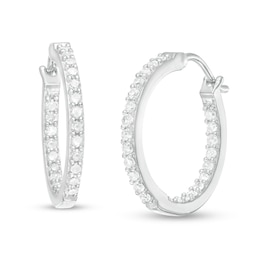 0.48 CT. T.W. Diamond Inside-Out Hoop Earrings in Sterling Silver