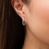Thumbnail Image 1 of 0.48 CT. T.W. Diamond Inside-Out Hoop Earrings in Sterling Silver