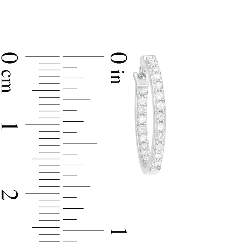 Main Image 3 of 0.48 CT. T.W. Diamond Inside-Out Hoop Earrings in Sterling Silver