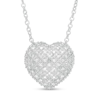 0.97 CT. T.W. Composite Diamond Heart Necklace in Sterling Silver