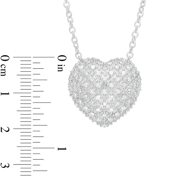 0.97 CT. T.W. Composite Diamond Heart Necklace in Sterling Silver