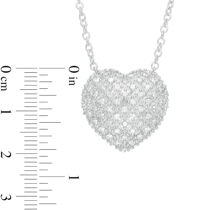 0.97 CT. T.W. Composite Diamond Heart Necklace in Sterling Silver