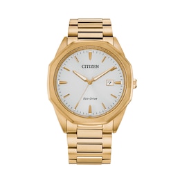 Men's Citizen Eco-Drive® Corso Gold-Tone Watch with Silver-Tone Dial (Model: BM7492-57A)