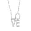 Thumbnail Image 0 of Vera Wang Love Collection 0.18 CT. T.W. Diamond "LOVE" Necklace in Sterling Silver - 19"