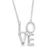 Thumbnail Image 1 of Vera Wang Love Collection 0.18 CT. T.W. Diamond "LOVE" Necklace in Sterling Silver - 19"