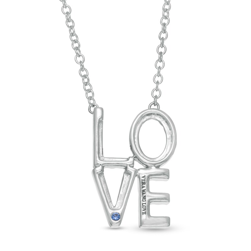 Vera Wang Love Collection 0.18 CT. T.W. Diamond "LOVE" Necklace in Sterling Silver - 19"