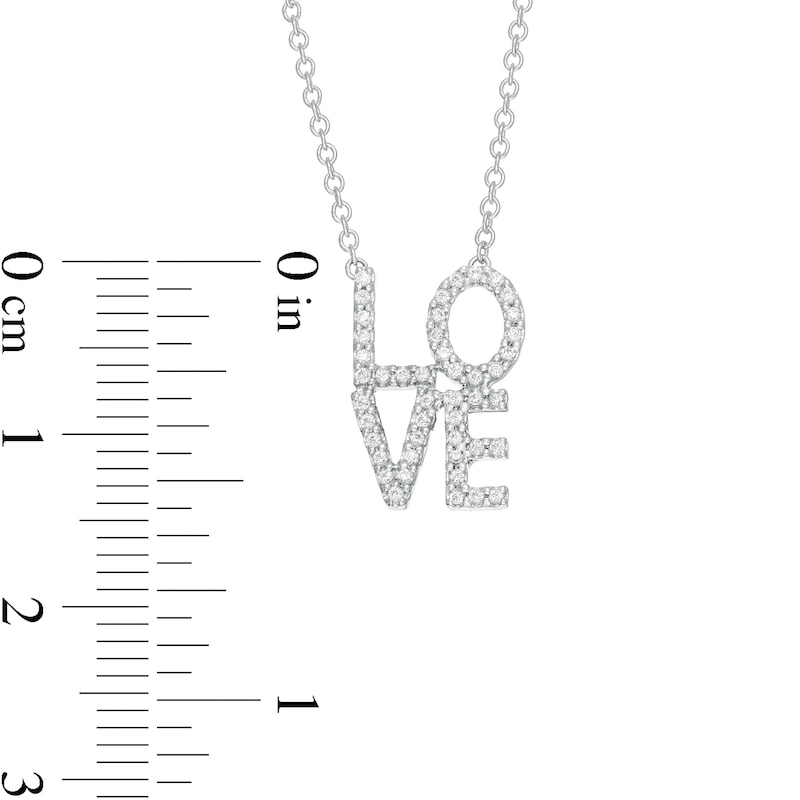 Vera Wang Love Collection 0.18 CT. T.W. Diamond "LOVE" Necklace in Sterling Silver - 19"|Peoples Jewellers