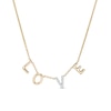Thumbnail Image 0 of Vera Wang Love Collection 0.04 CT. T.W. Diamond "LOVE" Station Necklace in 10K Gold - 19"
