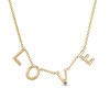 Thumbnail Image 2 of Vera Wang Love Collection 0.04 CT. T.W. Diamond "LOVE" Station Necklace in 10K Gold - 19"