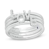 Thumbnail Image 0 of Vera Wang Love Collection 0.085 CT. T.W. Diamond "LOVE" Four Piece Stackable Band Set in Sterling Silver