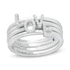 Thumbnail Image 0 of Vera Wang Love Collection 0.085 CT. T.W. Diamond "LOVE" Four Piece Stackable Band Set in Sterling Silver