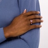 Thumbnail Image 2 of 5.0mm Ruby and 0.33 CT. T.W. Diamond Frame Engagement Ring in 14K Rose Gold