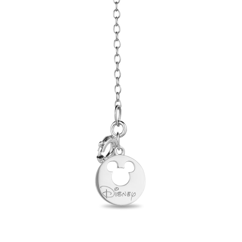 Mickey Mouse & Minnie Mouse 9.0mm Cultured Freshwater Pearl and 0.085 CT. T.W. Diamond Pendant in Sterling Silver - 19"