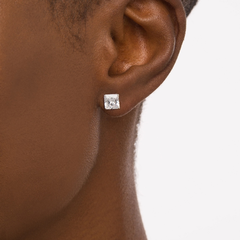 6.0mm Multi-Shape Cubic Zirconia Solitaire Stud Earrings Set in 14K Gold