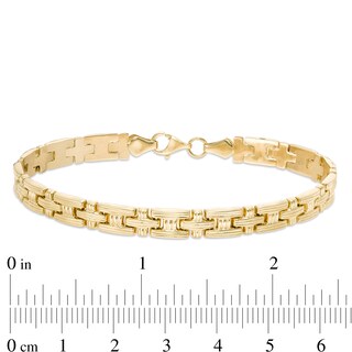 5.5mm Stampato Chain Bracelet in Hollow 10K Gold - 7.25"