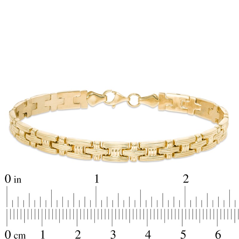 Main Image 4 of 5.5mm Stampato Chain Bracelet in Hollow 10K Gold - 7.25"