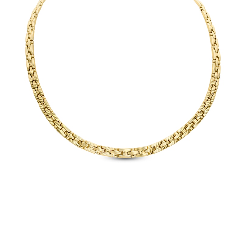 5.5mm Stampato Chain Necklace in 10K Gold - 17"