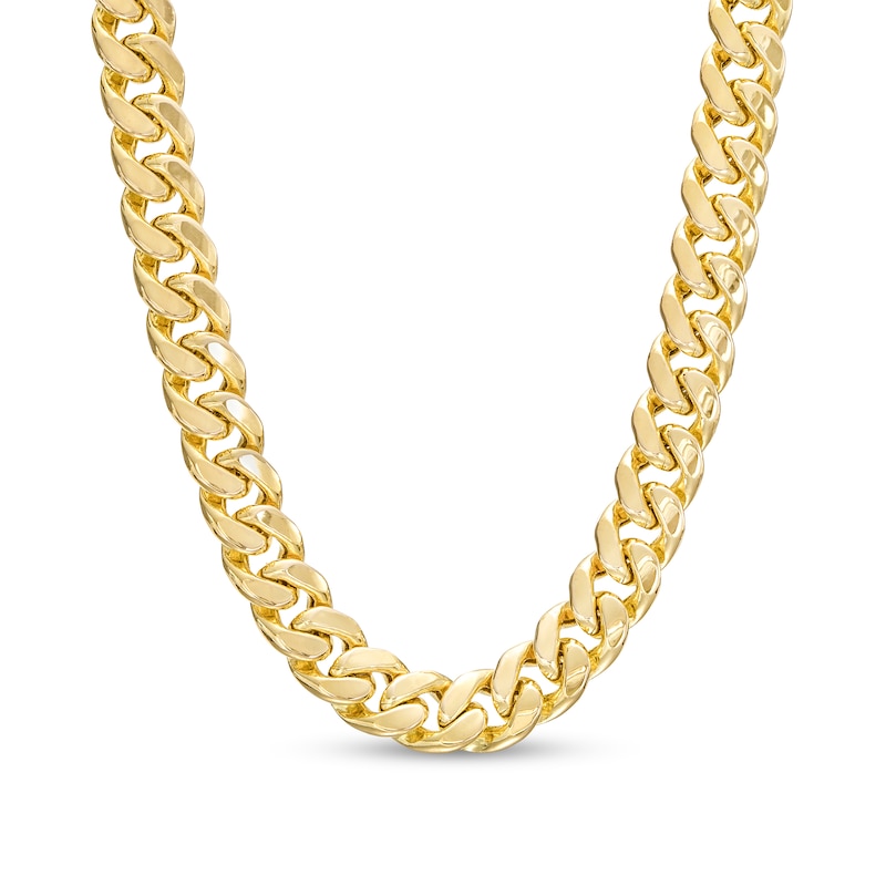 Italian Gold Men's 7.6mm Curb Chain Necklace in Hollow 14K Gold - 22"|Peoples Jewellers