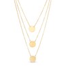 Thumbnail Image 0 of Italian Gold Polished Disc Triple Strand Necklace in 14K Gold