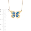 Thumbnail Image 3 of Italian Gold Blue and White Enamel Butterfly Necklace in 14K Gold