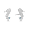 Thumbnail Image 0 of Enchanted Disney Cinderella 0.085 CT. T.W. Diamond and London Blue Topaz Slipper Stud Earrings in Sterling Silver