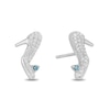 Thumbnail Image 1 of Enchanted Disney Cinderella 0.085 CT. T.W. Diamond and London Blue Topaz Slipper Stud Earrings in Sterling Silver