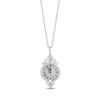 Collector's Edition Enchanted Disney Cinderella 70th Anniversary Diamond Clock Pendant in Sterling Silver - 19"