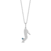 Thumbnail Image 0 of Enchanted Disney Cinderella 0.085 CT. T.W. Diamond and London Blue Topaz Slipper Pendant in Sterling Silver - 19"