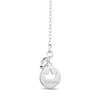 Thumbnail Image 1 of Enchanted Disney Cinderella 0.085 CT. T.W. Diamond and London Blue Topaz Slipper Pendant in Sterling Silver - 19"