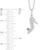 Thumbnail Image 2 of Enchanted Disney Cinderella 0.085 CT. T.W. Diamond and London Blue Topaz Slipper Pendant in Sterling Silver - 19"