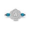 Collector's Edition Enchanted Disney Cinderella 70th Anniversary Blue Topaz and Diamond Ring in Sterling Silver