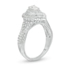 Thumbnail Image 3 of 1.00 CT. T.W. Pear-Shaped Diamond Double Frame Split Shank Vintage-Style Engagement Ring in 14K White Gold