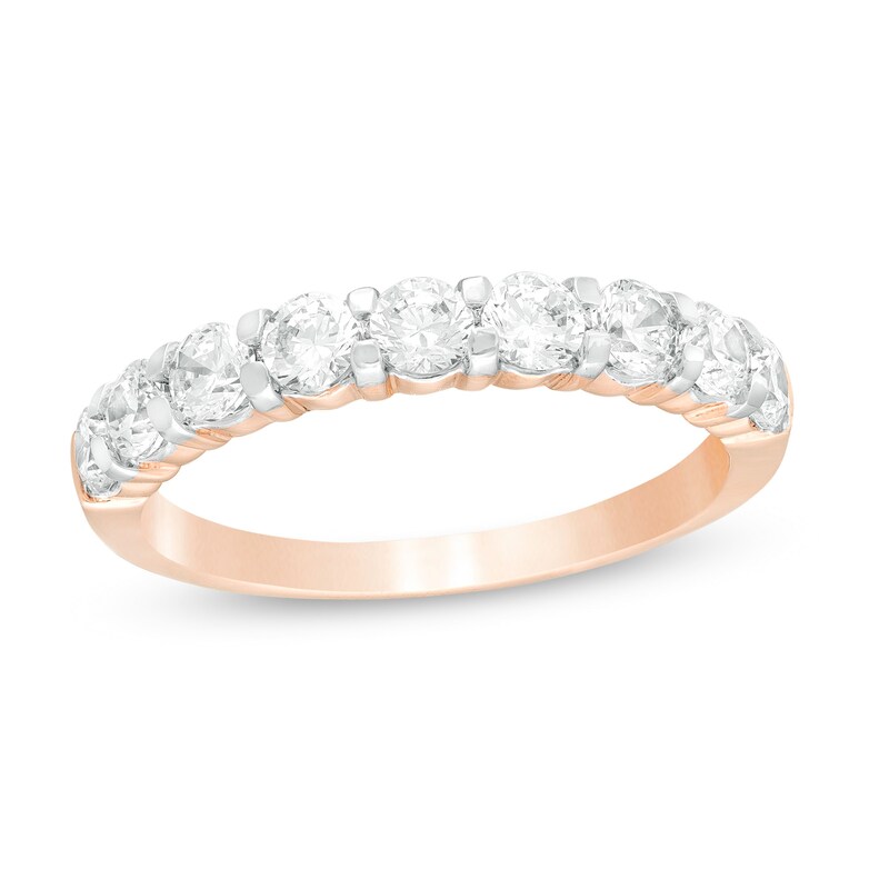 Main Image 1 of 0.95 CT. T.W. Diamond Anniversary Band in 10K Rose Gold