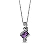 Thumbnail Image 1 of Enchanted Disney Villains Ursula Amethyst and 0.085 CT. T.W. Diamond Pendant in Sterling Silver with Black Rhodium - 19"